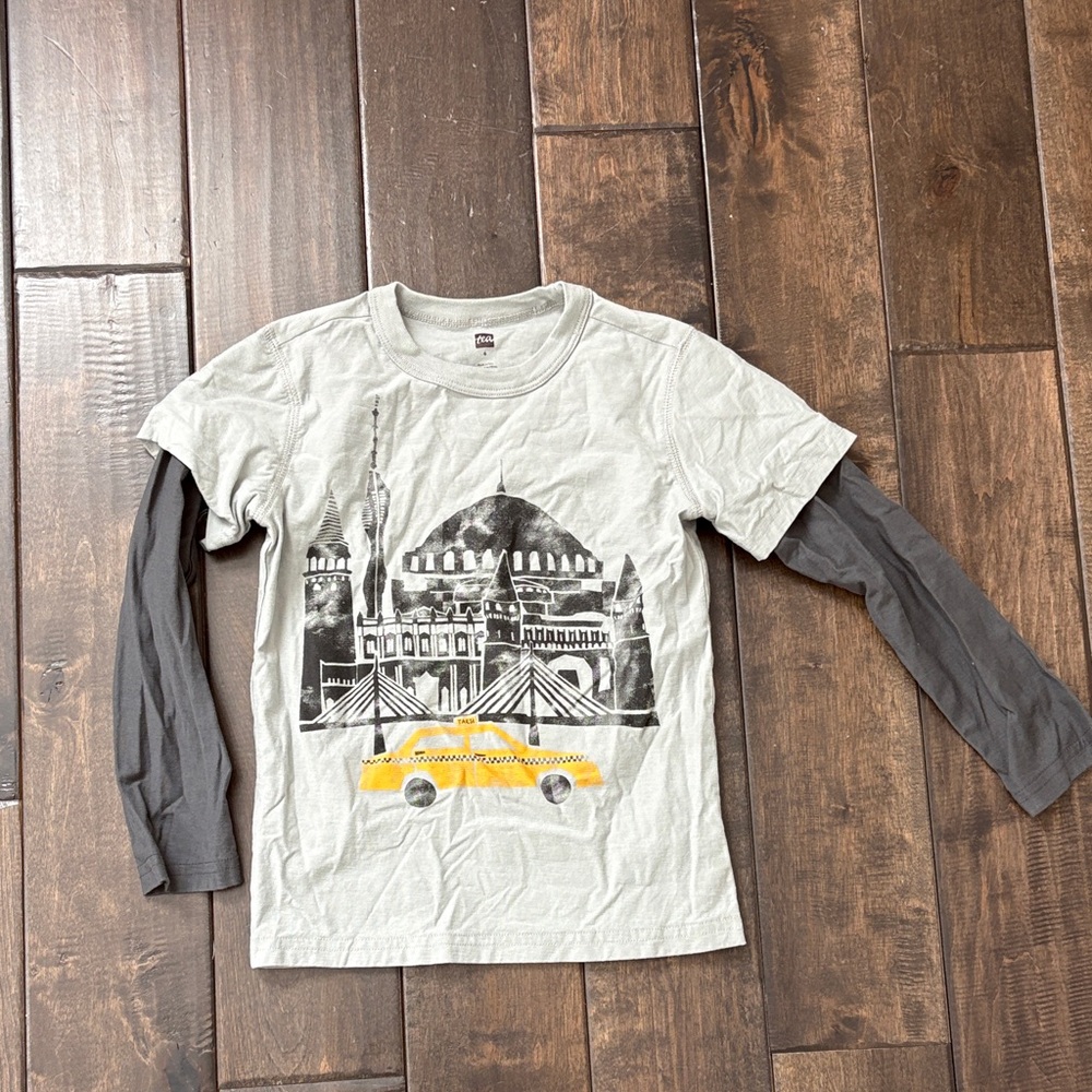 TEA COLLECTION Size 6 Boy Bundle Gray Crewneck, long sleeves, T shirt Dinosaurs - Picture 8 of 11